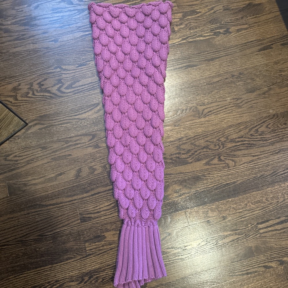 Hot Purple Mermaid Tail Wearable Blanket Handmade Crocheted/Knitted Kids/Girls